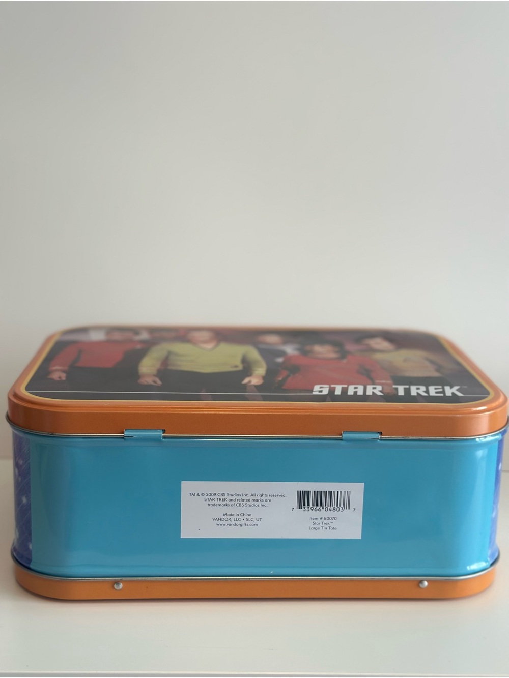 2009 Star Trek Metal Lunch Box Large Tin Tote Original Series Capt Kirk Spock - Picture 11 of 12